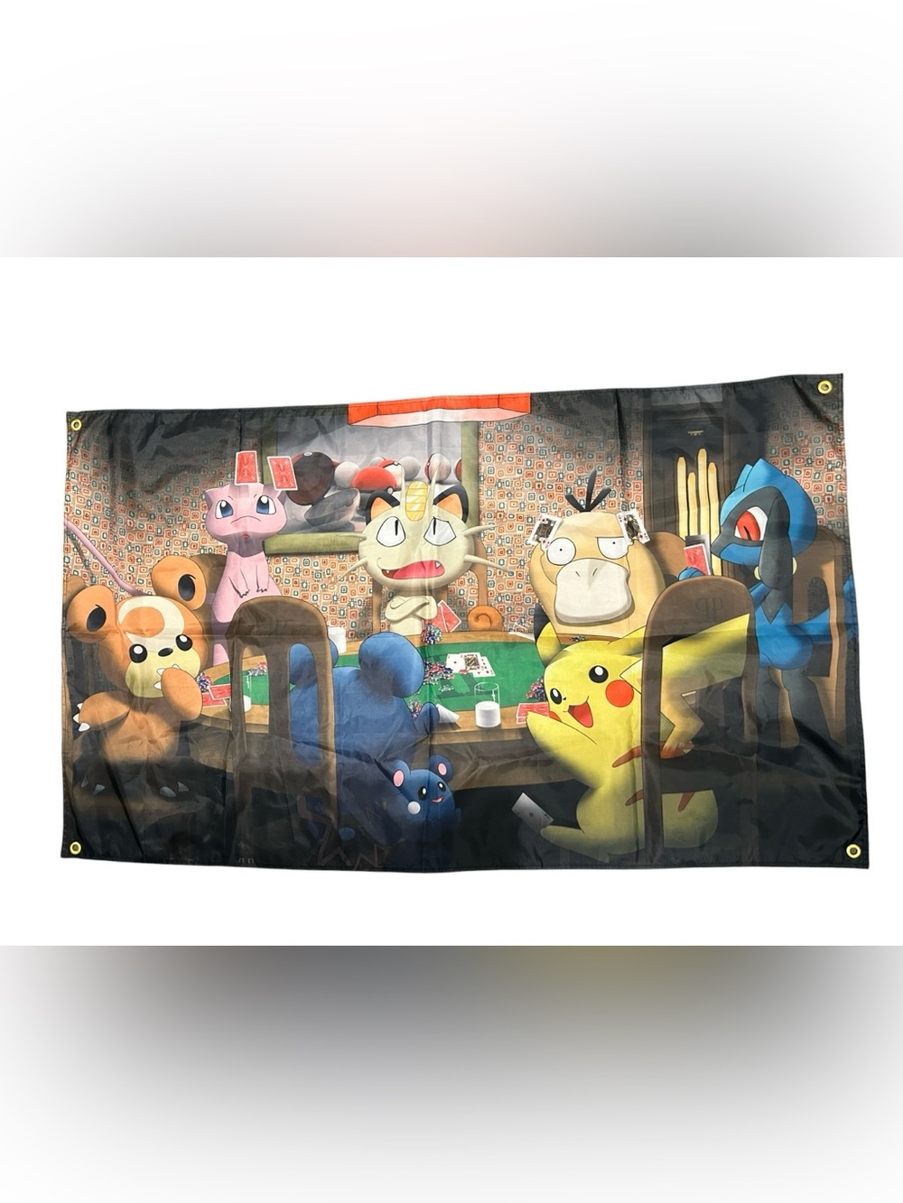 Pokémon Poker Night Tapestry Wall Banner - Multicolor Pikachu Meowth 59x35‎